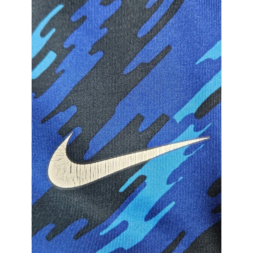 Nike‎ Pro Dri-FIT Womens Blue Camo Crop Leggings Training Tights Size M